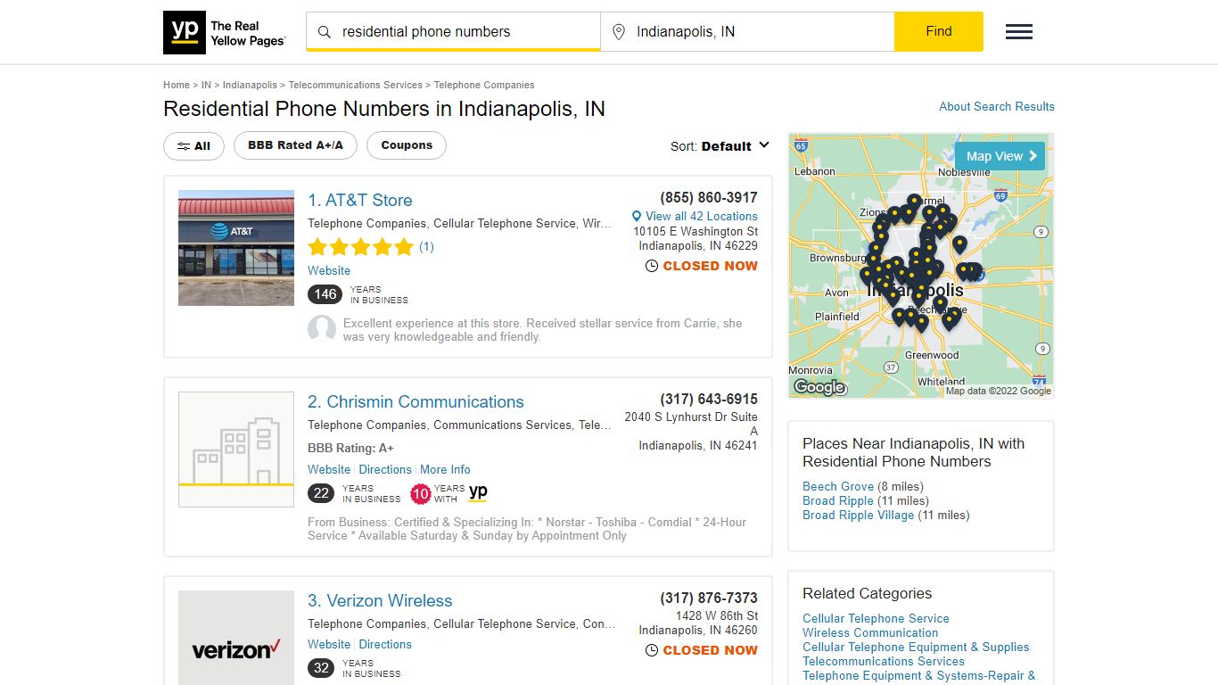 Residential Phone Numbers in Indianapolis, IN - yellowpages.com
